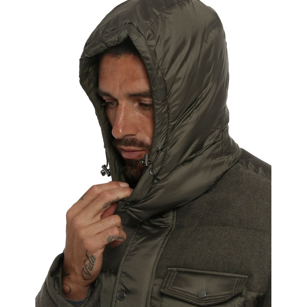 Yes Zee Green Polyester Jacket YE-13687-S
