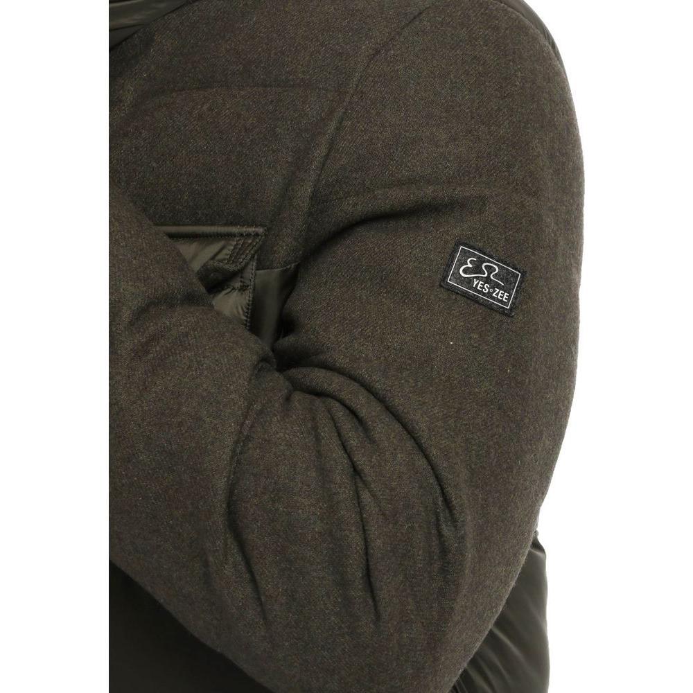 Yes Zee Green Polyester Jacket YE-13687-S