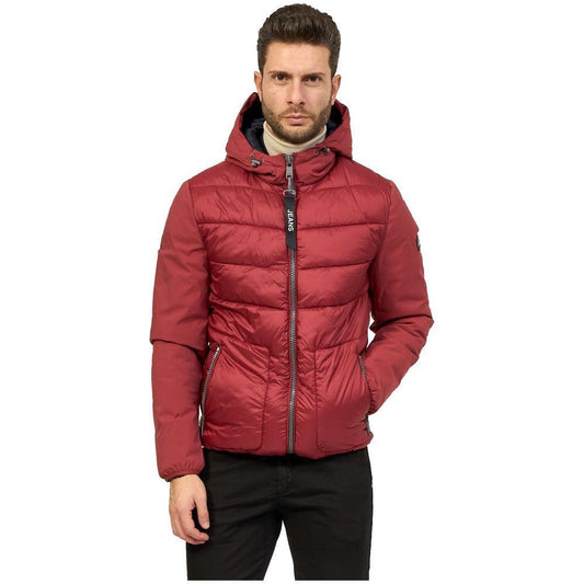 Yes Zee Red Nylon Jacket YE-13677-M