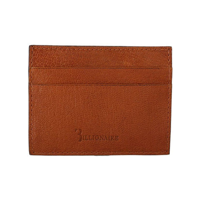 Billionaire Italian Couture Brown Leather Cardholder Wallet Wallet