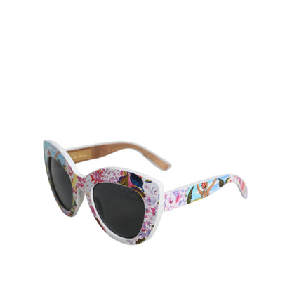 Dolce & Gabbana Multicolor Wood Crystal Brass Frame Floral Hand Paint Sunglasses Dolce & Gabbana