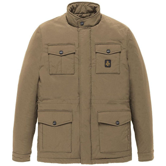 Refrigiwear Brown Nylon Men Jacket with Four Pockets RE-13997-L