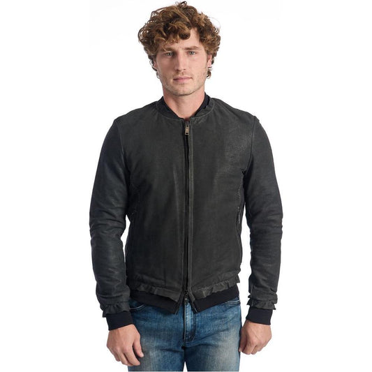 Roberto Pepe Luxury Gray Lambskin Men's Jacket