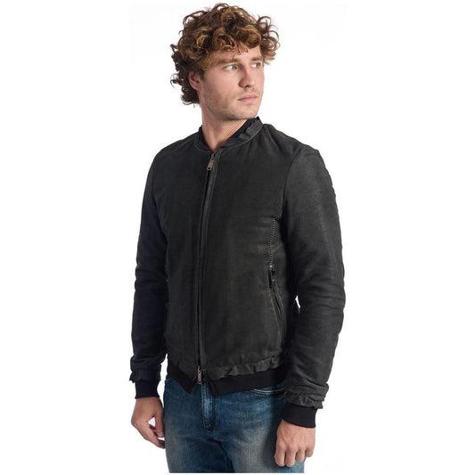 Roberto Pepe Luxury Gray Lambskin Men's Jacket