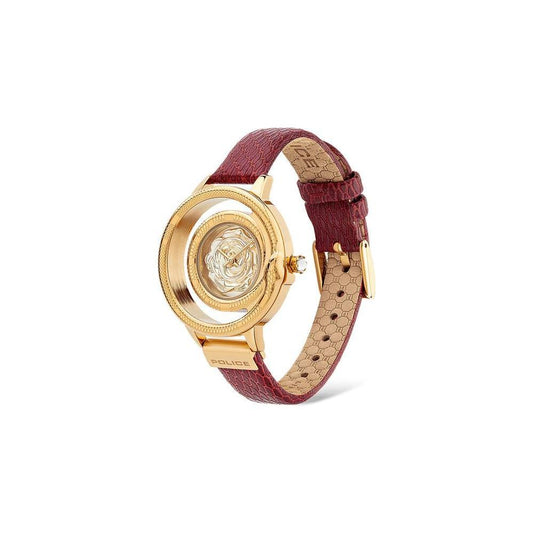 Police Red Leather Watch POPEWLA2008302AC