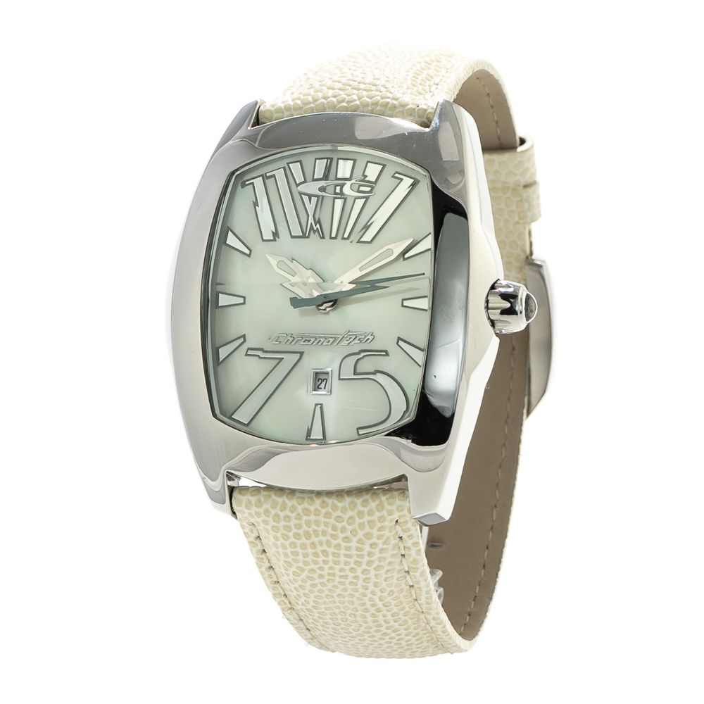 Chronotech White Leather Dress Watch