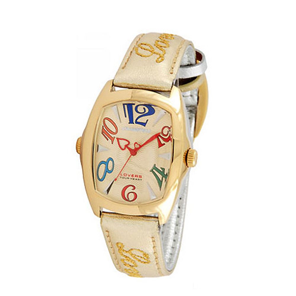 Chronotech Gold Leather Dress Watch