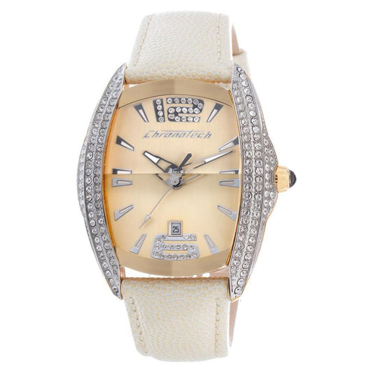 Chronotech Beige Leather Watch CHCT7814M04SAC
