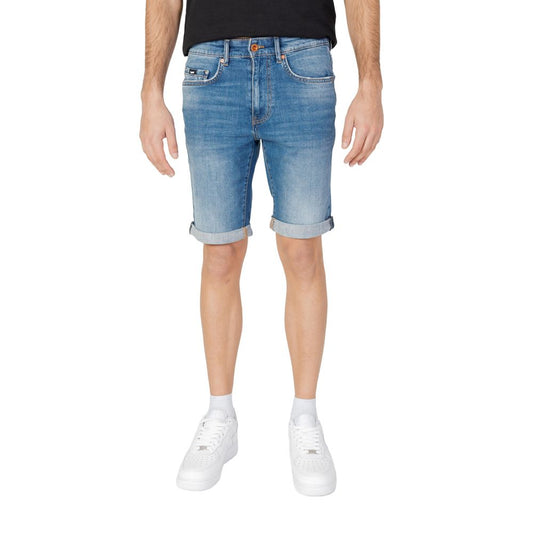 Gas Blue Cotton Bermuda Shorts Gas