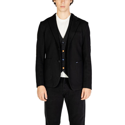 Gianni Lupo Black Cotton Blazer Gianni Lupo