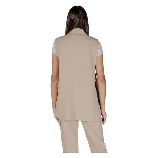 B.Young Beige Polyester Waistcoat BY-14925102507-IT38|XS