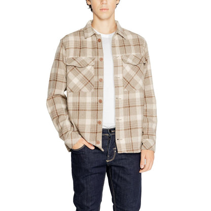 Hamaki-Ho Beige Polyester Pattern Shirt