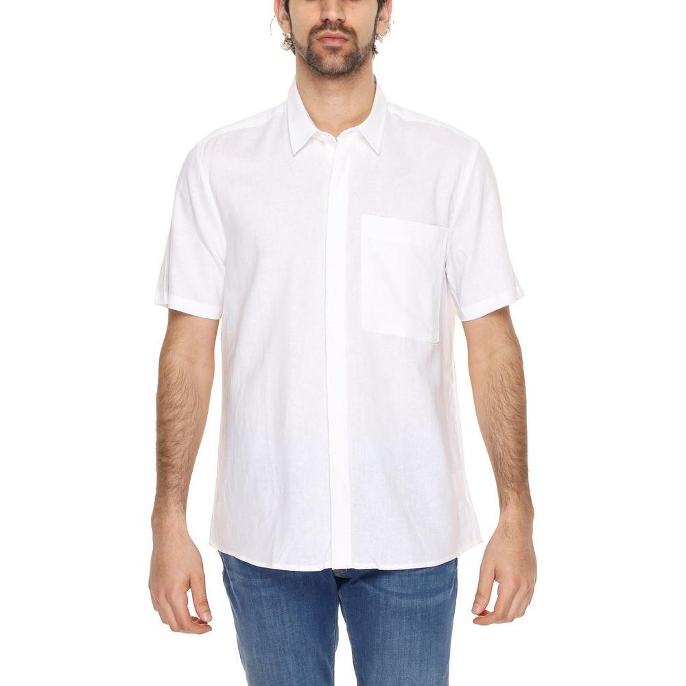 Antony Morato White Linen Shortsleeve AN-13370300008-IT52 | XL