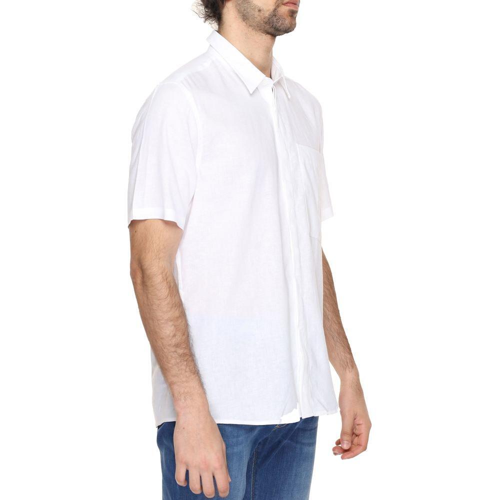 Antony Morato White Linen Shortsleeve AN-13370300008-IT52 | XL
