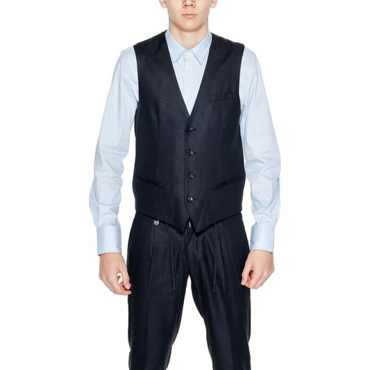 Antony Morato Black Linen Waistcoat