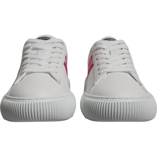 Versace White Pink Greca Print Platform Low Top Sneakers Shoes MV6392-42