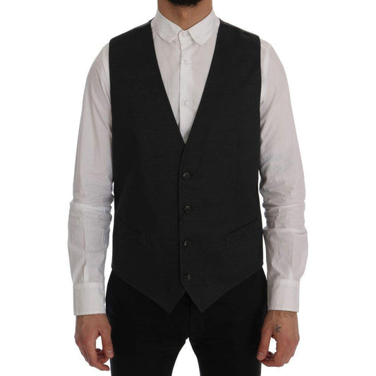 Dolce & Gabbana Gray STAFF Cotton Rayon Vest Dolce & Gabbana