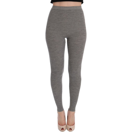 Dolce & Gabbana Gray Cashmere Stretch Tights