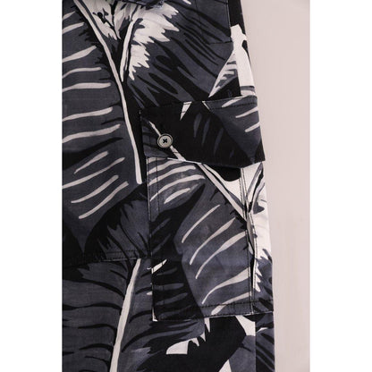 Dolce & Gabbana Gray Banana Leaf Cotton Pants Dolce & Gabbana