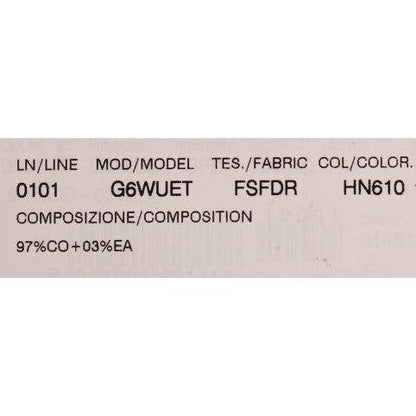 Dolce & Gabbana White Black Leaf Cotton Stretch Slim Pants Dolce & Gabbana