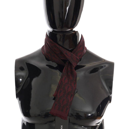 Dolce & Gabbana Bordeaux Silk Crown Chili Scarf Dolce & Gabbana