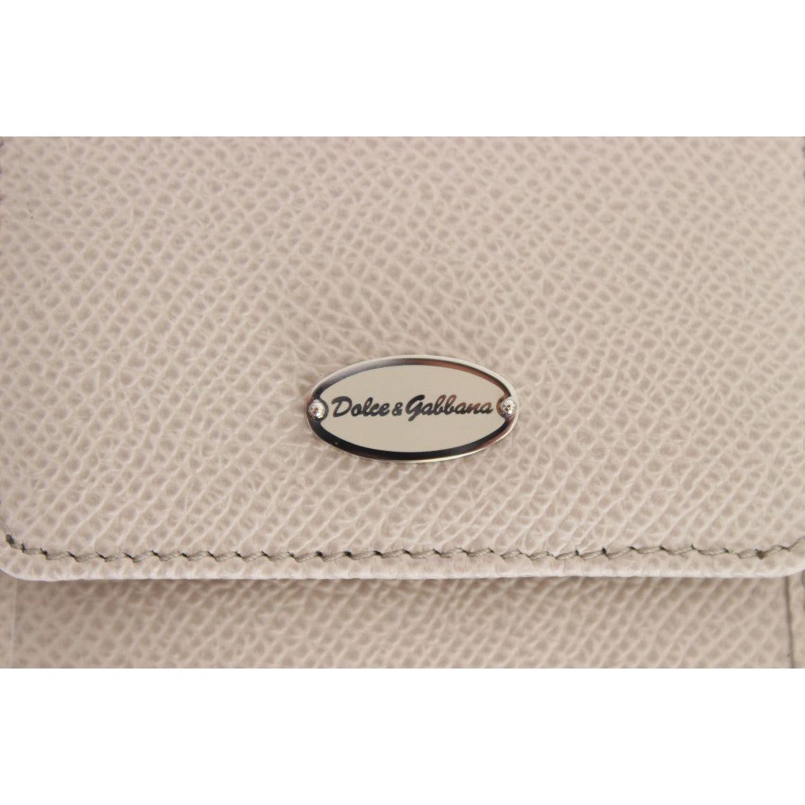 Dolce & Gabbana White Dauphine Leather Case Wallet