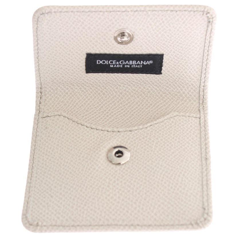 Dolce & Gabbana White Dauphine Leather Case Wallet Wallet