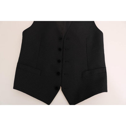 Dolce & Gabbana Black Polka Dot Pattern Vest