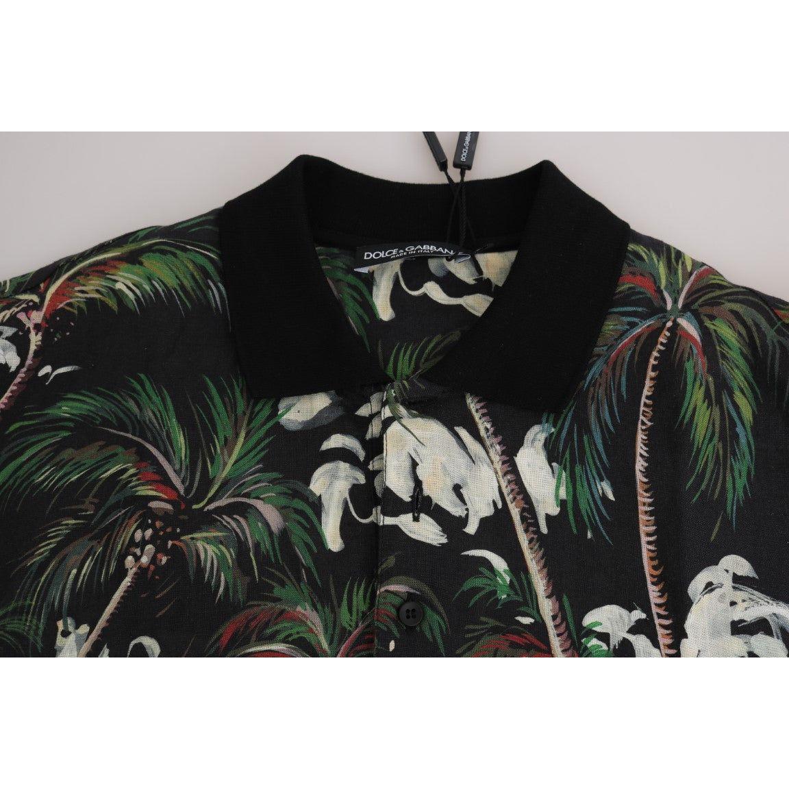 Dolce & Gabbana Black Volcano Sicily Short Sleeve T-Shirt Dolce & Gabbana