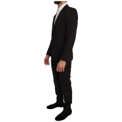 Dolce & Gabbana Brown Wool Crystal Bee Slim Fit MARTINI Dolce & Gabbana