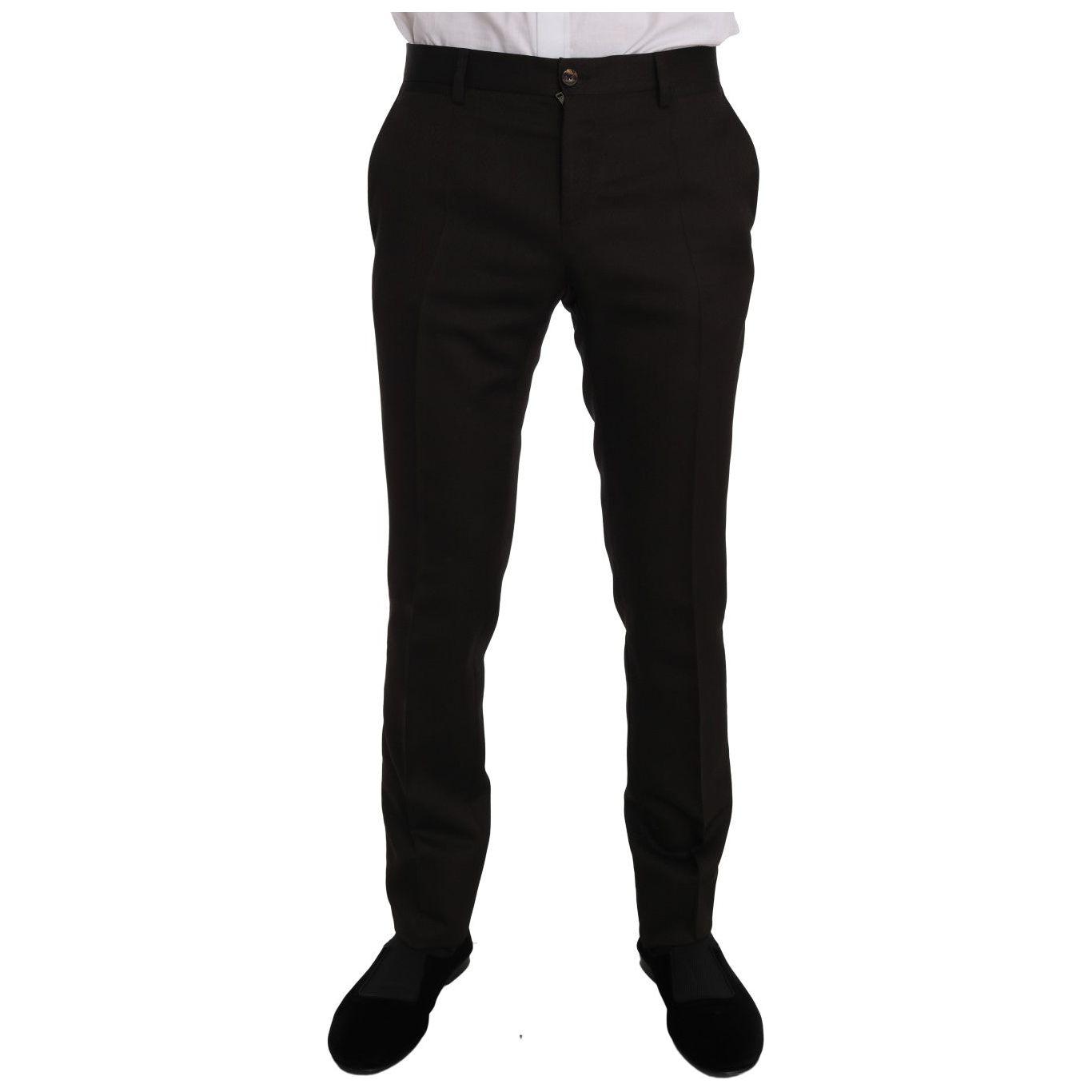 Dolce & Gabbana Brown Wool Crystal Bee Slim Fit MARTINI Dolce & Gabbana