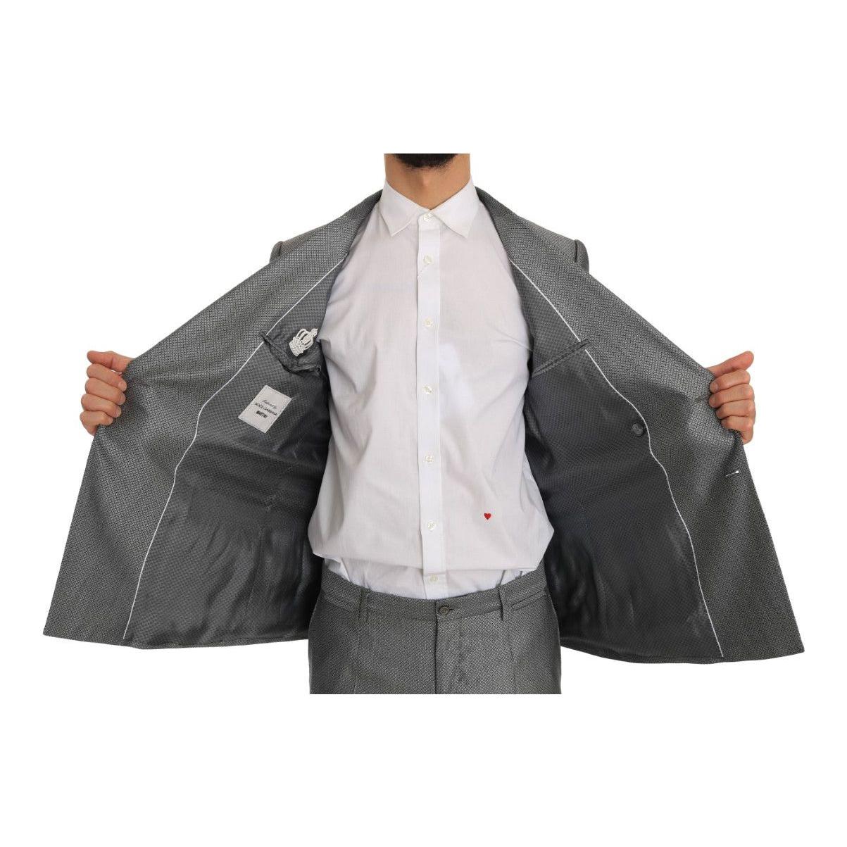 Dolce & Gabbana Black Stretch Crystal Bee Slim Fit Suit Dolce & Gabbana