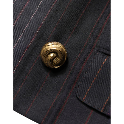 Dolce & Gabbana Multicolor Stripes Wool Cropped Blazer Coat Jacket Dolce & Gabbana