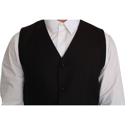 Dolce & Gabbana Black Silk Dress Waistcoat Dolce & Gabbana