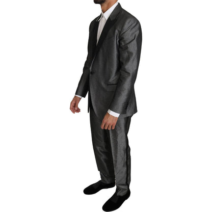 Dolce & Gabbana Gray Patterned MARTINI 2 Piece Suit