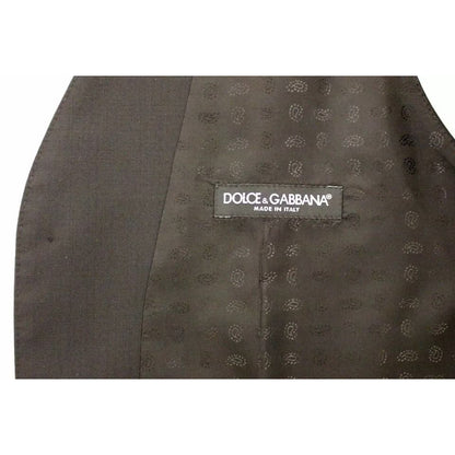 Dolce & Gabbana Black Wool Silk Dress Gilet Jacket Vest Dolce & Gabbana