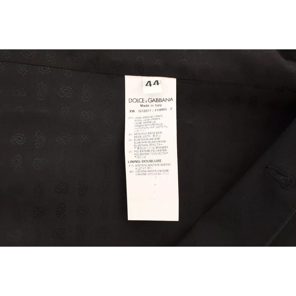Dolce & Gabbana Black Wool Silk Dress Gilet Jacket Vest Dolce & Gabbana