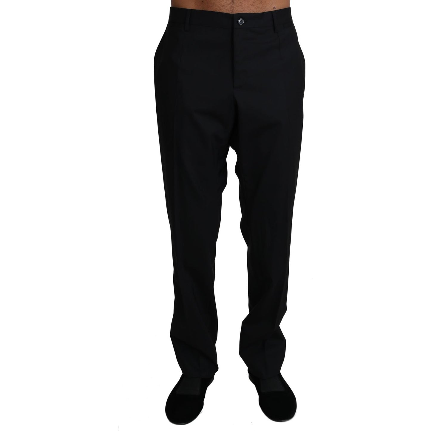 Dolce & Gabbana Black Wool Stretch Dress Trousers Pants Dolce & Gabbana