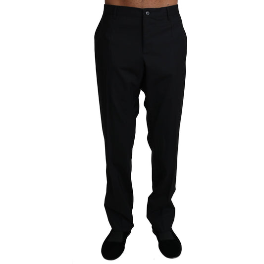 Dolce & Gabbana Black Wool Stretch Dress Trousers Pants Dolce & Gabbana