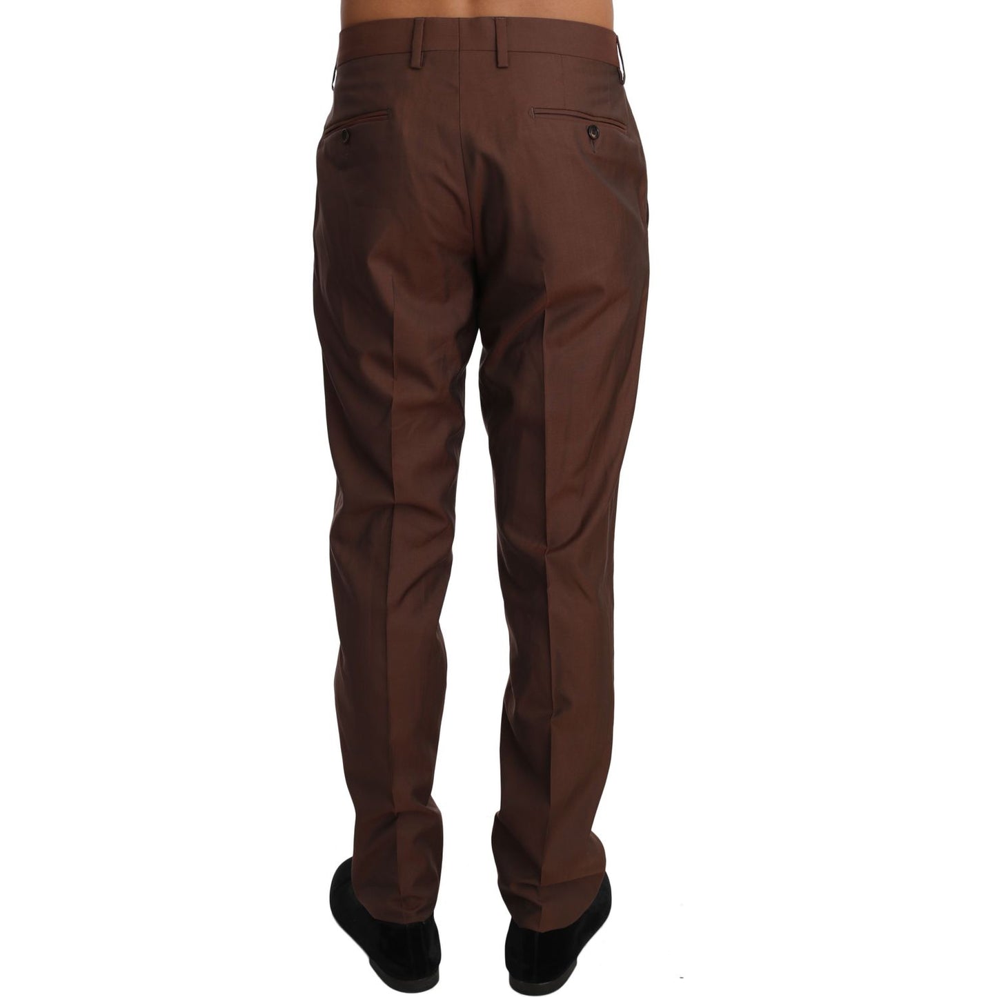 Dolce & Gabbana Brown Wool Silk Formal Trousers Pants Dolce & Gabbana