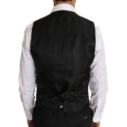 Dolce & Gabbana Purple Pattern Wool Silk Waistcoat Vest Dolce & Gabbana