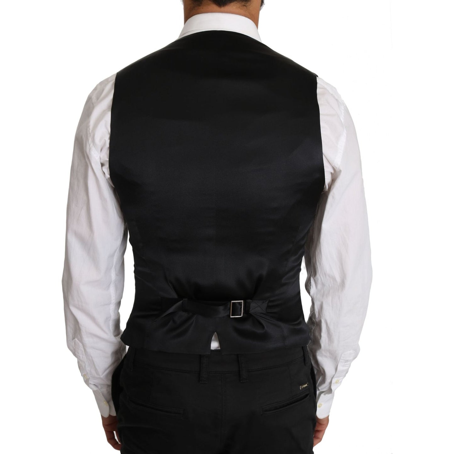 Dolce & Gabbana Gray Wool Double Breasted Waistcoat Vest Dolce & Gabbana