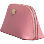 Dolce & Gabbana Pink Leather DG Logo Zip Around Hand Purse Pouch Wallet BAG4254