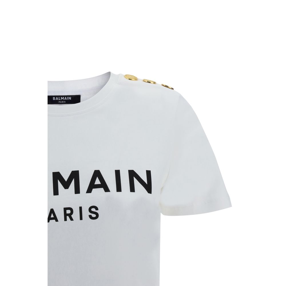 Balmain White Cotton T-Shirt