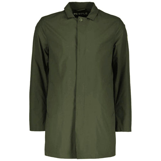 People Of Shibuya Green Recycled Polyester Men Trench Coat PE-14516-IT52 | XL