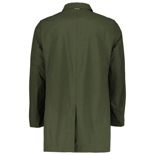 People Of Shibuya Green Recycled Polyester Men Trench Coat PE-14516-IT52 | XL