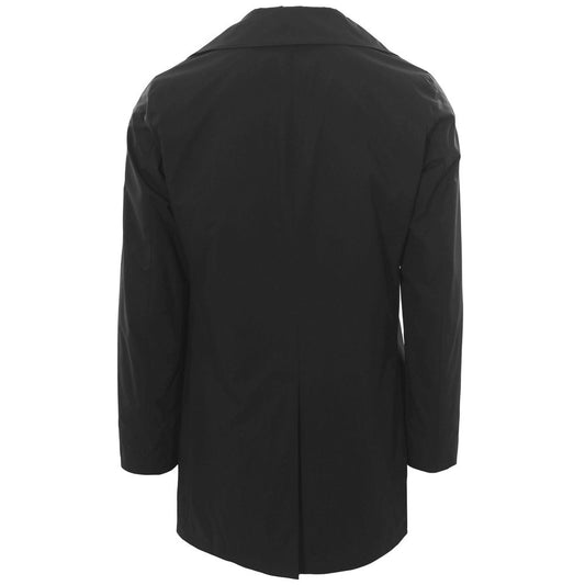 People Of Shibuya Black Recycled Polyester Men Trench PE-14546-IT46 | S