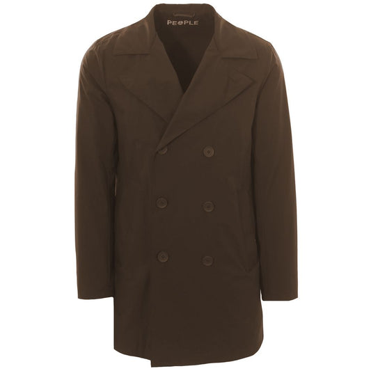 People Of Shibuya Brown Recycled Polyester Men Jacket PE-14547-IT46 | S