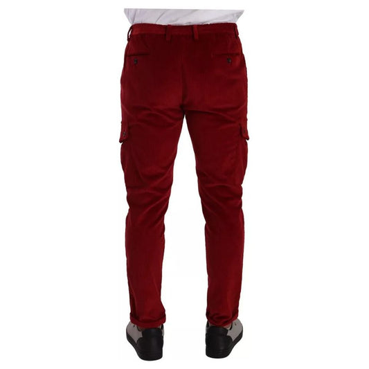 Dolce & Gabbana Red Corduroy Cotton Cargo Skinny Pants PAN72732 -48