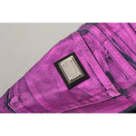 Dolce & Gabbana Purple Leopard Cotton Slim Fit Denim Jeans PAN74186-36